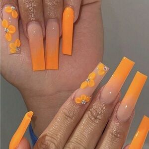 Vibrant Orange Press-On Nails